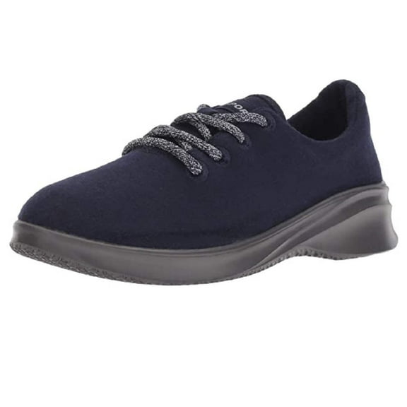 jsport by jambu women's crane wool lace up sneaker, navy, 8.5 medium us