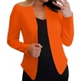 thumbnail image 1 of jtjvou Blazer for Women Lightweight Casual Solid Color Long Sleeve Open Front Suit Jacket Business Office Work Blazers Orange S, 1 of 6