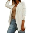 thumbnail image 1 of jtjvou Blazers for Women Business Casual Notched Collar Long Sleeve Blazer Jacket Lightweight Open Front Cardigan Jackets White S, 1 of 7