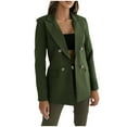 thumbnail image 1 of jtjvou Blazers for Women Work Casual Long Sleeve Double Breasted Lapel Suit Jackets Lightweight Slim Trendy Coat with Pocket Green XL, 1 of 9