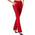 thumbnail image 1 of jtjvou Bootcut Dress Pants Women | Casual Work Pant with Pockets, High Waist Stretchy Trousers, Office Work Pull On Slacks Red XL, 1 of 6