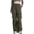 thumbnail image 1 of jtjvou Cargo Pants for Women Loose High Waisted Wide Leg Pants Casual Baggy Sweatpants with Mutil Pockets Green M, 1 of 7