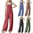 thumbnail image 1 of jtjvou Casual Jumpsuits for Women Loose Fit Long Overalls Romper Comfortable Daily Wear Denim Style Overall Jumpsuit for Green L, 1 of 6