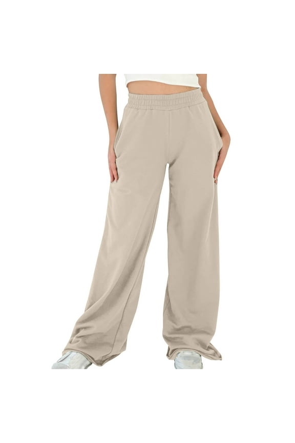 Casual Long Pants Comfortable Home Pants Pocket Design Lightweight Soft Versatile Wide Leg Sports Pants Ankle-Length Ideal for Daily Wear Fashion Summer Essentials Yellow M