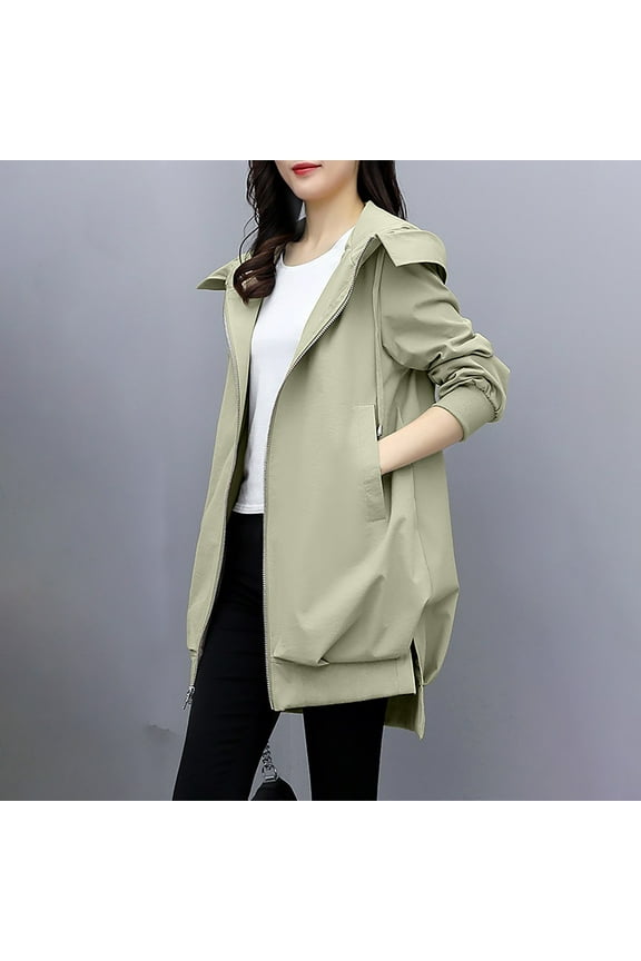Casual Long Sleeve Thin Coat with Hood Stylish Button Closure Lightweight Soft Jacket Perfect for Daily Wear Work Parties and Vacations Fashionable and Comfortable Outerwear Green L