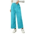 thumbnail image 1 of jtjvou Corduroy Pants Women Elastic Waist Flare Pants Bell Bottom Business Casual Trousers Pants for Women Blue XL, 1 of 9