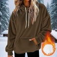 thumbnail image 1 of jtjvou Fashionable Loose Sweatshirt Long Sleeve Casual Hooded Top with Pocket Comfortable Breathable Fabric Ideal for Daily Wear and Leisure Activities Brown S, 1 of 5