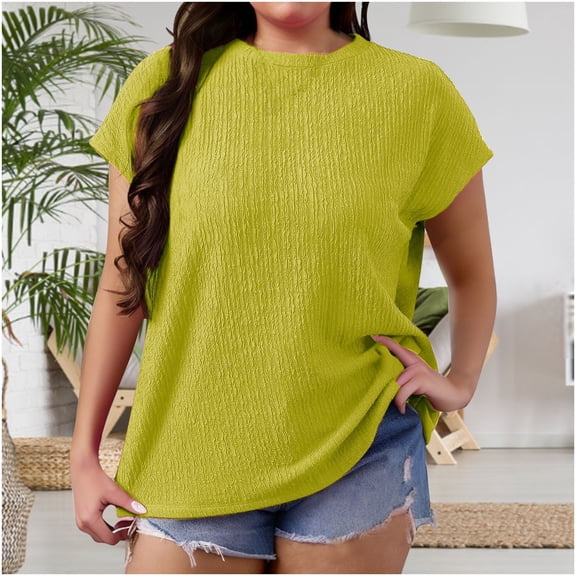 jtjvou Heevina Sweaters for Women Gradient Knitted Knit Batwing Cap Short Sleeve Crewneck Loose Jumpers Warm Winter Sweater Green XXXL