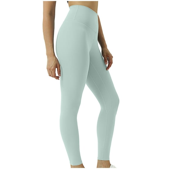 jtjvou High Waist Hip Lift Yoga Pants Fitness Running Leggings Soft Fabric Comfortable Fit Long Length Casual Activewear for Women All Seasons Green L