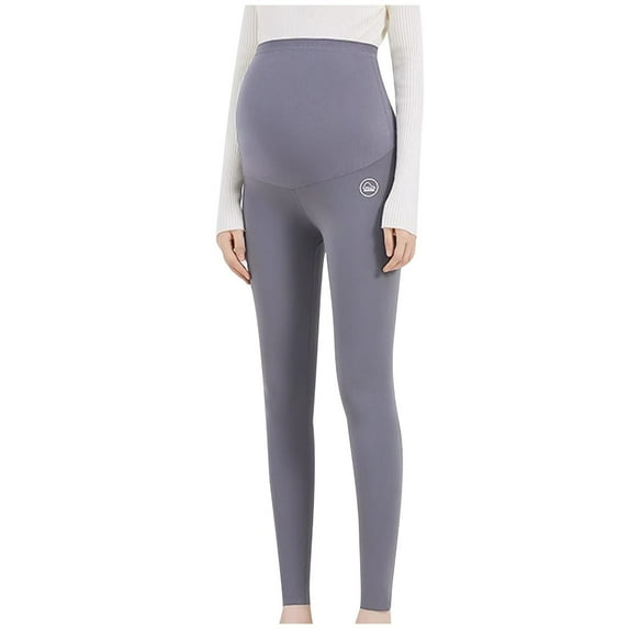 jtjvou High Waisted Support Maternity Leggings Over The Belly, Womens Workout Yoga Pregnancy Pants Activewear for Women Gray L