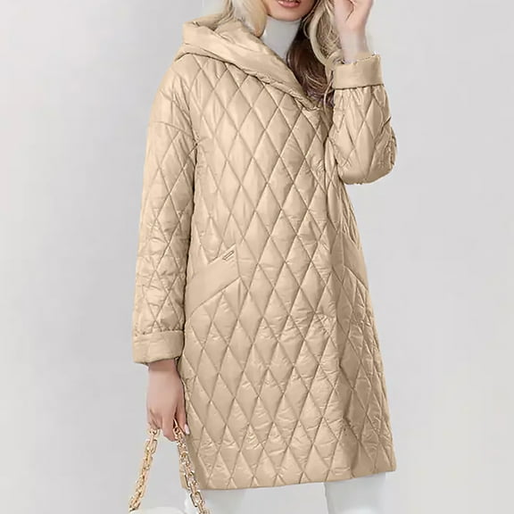 jtjvou Hooded Cotton Jacket Long Sleeve Casual Coat Lightweight Windproof Stylish Design for Women Perfect for Daily Wear Outdoor Activities or Fashion Events Yellow M