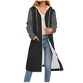 thumbnail image 1 of jtjvou Hoodie Dress for Women with Pocket Casual Warmy Hoodies Women's Pullover Split Hem Drawstring Long Sweatshirts Black S, 1 of 5