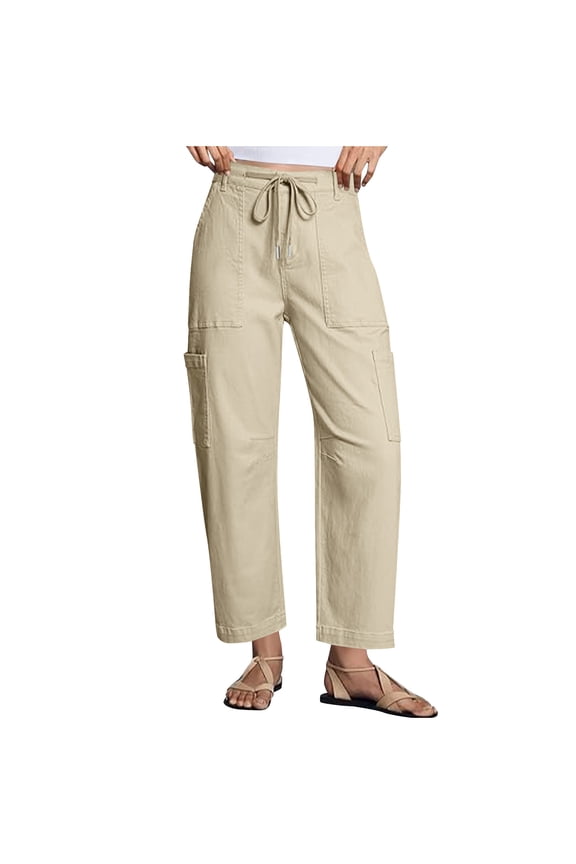 Jeans for Women Casual High Waisted Straight Wide Leg Pants Loose Cargo Denim Pants with Pockets Yellow L