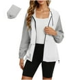 thumbnail image 1 of jtjvou Lightweight Rain Jacket Women with Hood Packable Waterproof Windbreaker Rain Coats for Adults White L, 1 of 8