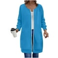 thumbnail image 1 of jtjvou Long Hoodies for Women Zip Up Fleece Oversized Tunic Sweatshirts with Pockets 2025 Fall Lightweight Jackets Blue S, 1 of 4