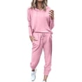 thumbnail image 1 of jtjvou Lounge Sets for Women Two Piece Travel Outfits Sweatsuits 2 Piece Fashion 2025 Trendy Pajamas Pink M, 1 of 5