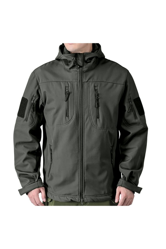 Men's Lightweight Athletic Jacket Fashion Raincoat Ski Camping Soft Shell Jacket Windbreaker Rain Jackets Waterproof with Hood Trendy Outdoor Jackets with Pockets Solid Color Fall Gray L