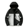 thumbnail image 1 of jtjvou Men's Lightweight Athletic Jacket Raincoat Ski Camping Soft Shell Jacket Windbreaker Rain Jackets Waterproof with Hood Fall Trendy Outdoor Jackets with Pockets Solid Color Gray L, 1 of 7