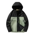 thumbnail image 1 of jtjvou Men's Lightweight Athletic Jacket Raincoat Ski Camping Soft Shell Jacket Windbreaker Rain Jackets Waterproof with Hood Fall Trendy Outdoor Jackets with Pockets Solid Color Green L, 1 of 7
