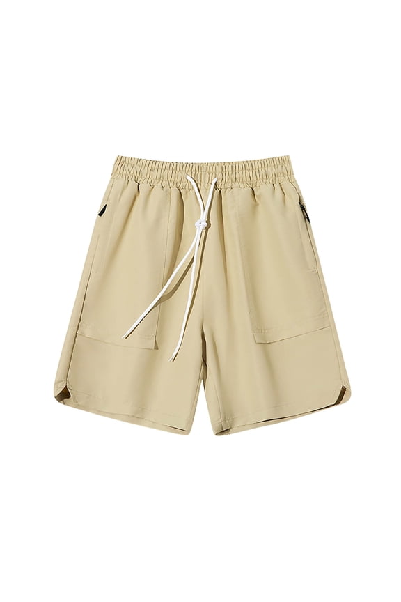 jtjvou Men's Summer Casual Comfortable Drawstring Pocket Elastic Waist Shorts Lightweight Breathable Design Suitable for Athletic Build Fashion Shorts for Beach Outdoor Activities Yellow XXL