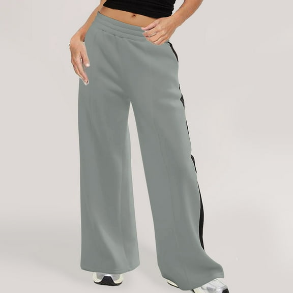 jtjvou Plus Size Wide-leg Fitness Pants Casual Sports Pants Lightweight Soft Comfortable Daily Wear for Running Dance Party Vacation Gray XXL