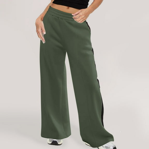 jtjvou Plus Size Wide-leg Fitness Pants Casual Sports Pants Lightweight Soft Comfortable Daily Wear for Running Dance Party Vacation Green XXL