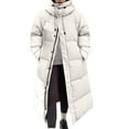 thumbnail image 1 of jtjvou Quilted Jackets for Women Winter Windproof Thermal Puffer Trench Coat Fashion Slim Fit Thickened down Long Jackets White XL, 1 of 4