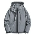 thumbnail image 1 of jtjvou Rain Jacket for Women Waterproof Lightweight Windbreaker Jacket with Hood Ski Camping Soft Shell Jacket with Pockets Zip up Hooded Hiking Jacket Gray L, 1 of 3