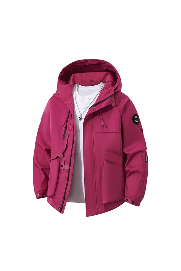 Rain Jacket for Women Loose Fit Waterproof Lightweight Rain Coats Outdoor Hiking Windbreaker Jackets with PocketsPink XXXL