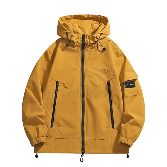 jtjvou Rain Jacket for Women Waterproof Lightweight Hooded Raincoat with Pocket Windbreaker Jacket for Mountain Hiking Yellow XL