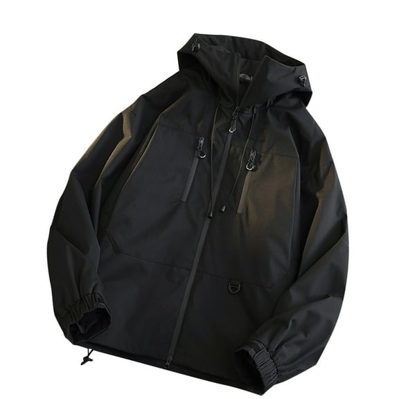 jtjvou Rain Jacket for Women Waterproof Lightweight Rain Coat Hiking Windbreaker Jacket with Hood Black S
