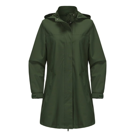 jtjvou Rain Jacket for Women Waterproof with Hood Trech Coat for Women Lightweight Raincoats Long Windbreaker Green XL