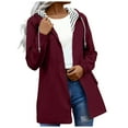 thumbnail image 1 of jtjvou Raincoat for Women Striped Lined Waterproof Rain Jacket with Hood Outdoor Lightweight Windbreaker Travel Jackets Red XXXXXL, 1 of 7