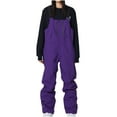 thumbnail image 1 of jtjvou Snow Bibs Women Mountain Insulated Waterproof Ski Pants Winter Warm Snowsuit Outdoor Snowboard Overall Purple XL, 1 of 4