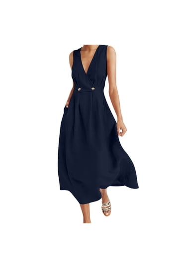 Navy Wrap Dresses