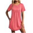 thumbnail image 1 of jtjvou Swimsuit Coverup for Women 2026 Short Sleeve Bathing Suit Cover Ups Beach Summer T-Shirt Dresses with Pockets Pink M, 1 of 8
