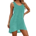 thumbnail image 1 of jtjvou Swimsuit Coverup for Women Scoop Neck Sleeveless Sheer Beach Dresses Vacation Bathing Suit Cover Up Green XL, 1 of 8