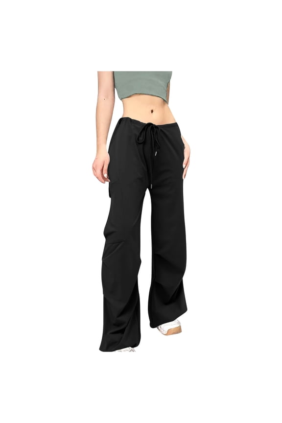 Vintage Street Style Star Print Spicy Girl Low Waisted Straight Tube Pants Pocket Casual Soft Comfortable Sexy Attractive Ankle-Length Pants Everyday Party Vacation Black XL