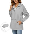 thumbnail image 1 of jtjvou Waterproof Rain Jacket for Womens Lightweight Packable Windbreaker Outdoor Hiking Hooded Raincoat with Pockets Gray S, 1 of 8
