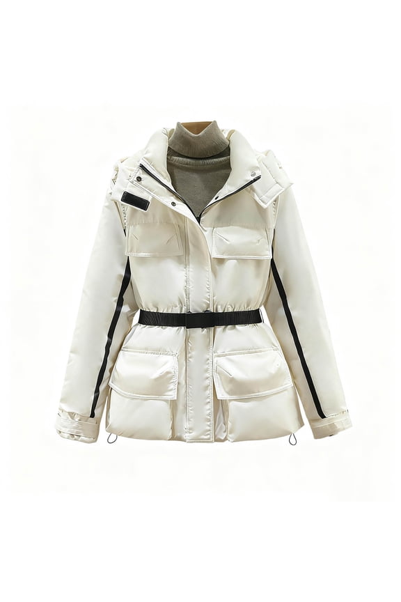 Waterproof Ski Jackets for Women Windproof Insulated Snow Warm Winter Coats Snowboard Rain Jacket Hooded Windbreaker White XL