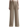 thumbnail image 1 of jtjvou Wide Leg Pants Woman Stretchy Work Dress Pants Women Pull on Business Casual Solid Slacks Trousers Fall Outfits Yellow XL, 1 of 6