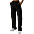 thumbnail image 1 of jtjvou Wide Leg Sweatpants Women Y2k Baggy High Waisted Fleece Lined Joggers Casual Comfy Solid Sweat Pants with Pockets Black M, 1 of 4