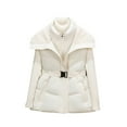 thumbnail image 1 of jtjvou Women Hooded Down Puffer Vest Sleeveless Jacket Winter Lightweight Warm Outdoor Waistcoat White M, 1 of 5