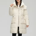 thumbnail image 1 of jtjvou Women Long Puffer Coat Winter Warm Hooded Jacket Long Full Length down Jacket with Pockets Beige M, 1 of 9