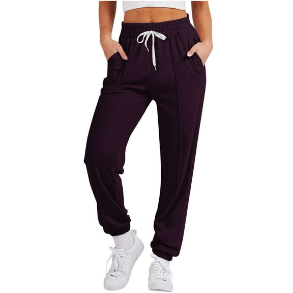 jtjvou Women Loose Casual Pants Elastic Waist Comfortable Breathable Sheer Fabric Daily Wear Perfect for Summer Resort Fashion Streetwear Purple XXL