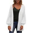thumbnail image 1 of jtjvou Women Open Front Cardigans Trendy Fall Long Sleeve Drop Shoulder Soft Knit Slouchy Sweater Winter Outerwear 2025 White L, 1 of 8