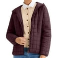 thumbnail image 1 of jtjvou Women Puffer Jacket Long Sleeve Quilted Jacket Solid Color Lightweight Padded Coat Fashion Trendy Dressy Outfits Wine XXL, 1 of 3