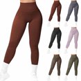 thumbnail image 1 of jtjvou Women Ribbed Seamless Leggings High Waisted Workout Gym Yoga Pants Green L, 1 of 4