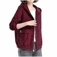 thumbnail image 1 of jtjvou Women's Casual Corduroy Hooded Drawstring Long Sleeve Zip Up Jacket Loose Shacket Coat Winter Warm Outerwear With Pocket Red XL, 1 of 5