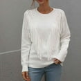 thumbnail image 1 of jtjvou Women's Casual Crewneck Fringe Tassel Knitted Pullover Sweater Jumper Tops,White,XL, 1 of 5
